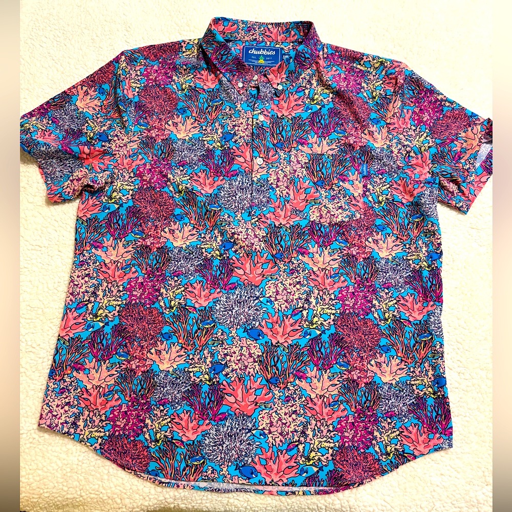 Chubbies Men's XL Coral Reef Performance Polo